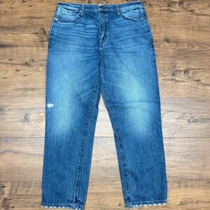 FRAME Women 31 Le Mec Jeans Malibu High Rise Straight Leg Button Fly Relaxed